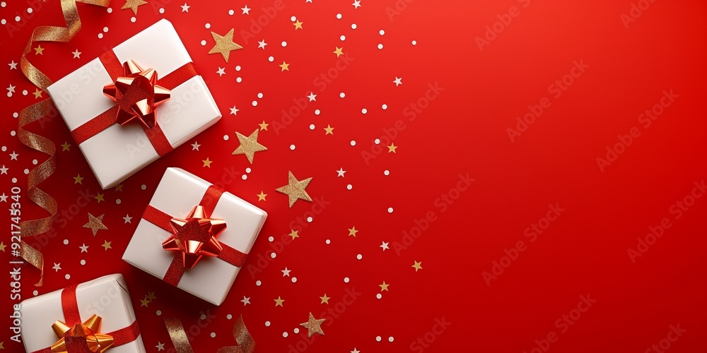 Christmas and New Year background , gift box