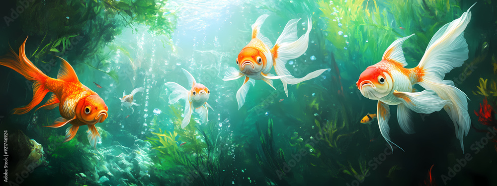 Naklejka premium Goldfish Habitat