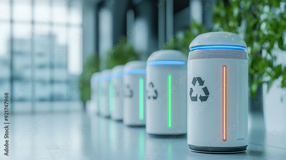 Recycling bins with smart sensors for automated sorting Recycling bins with smart sensors for automated sorting