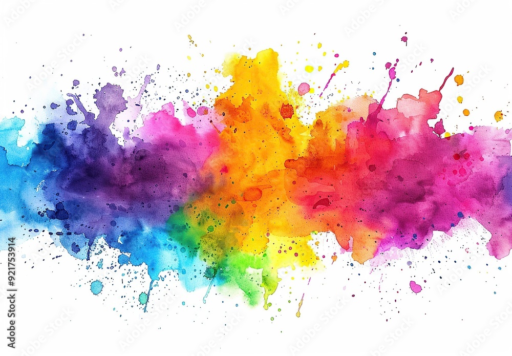 Fototapeta premium Watercolor splash background with colorful paint