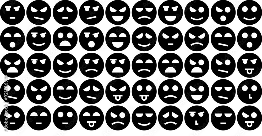 Set Of Emoji Faces 2 Glyph Icons Silhouette Vector Logo Design Containing Emoji,Face,Faces,Emotions,Feelings Business Infographic Elements Logo Vector Illustration Set Of Emoji Faces 2 Glyph Icons Silhouette Vector Logo Design Containing Emoji,Face,Faces,Emotions,Feelings Business Infographic Elements Logo Vector Illustration