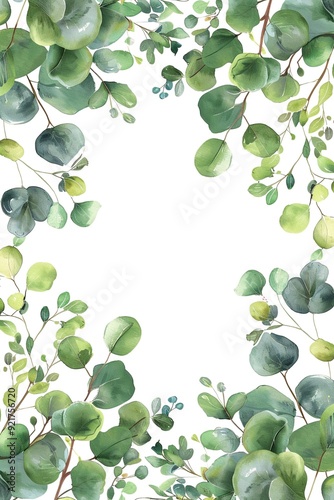 Illustration von Eukalyptuszweigen die einen Rahmen Bilden 