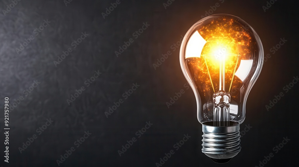 Light bulb with a glowing interior filled, representing the spark of educational discovery Light bulb with a glowing interior filled, representing the spark of educational discovery