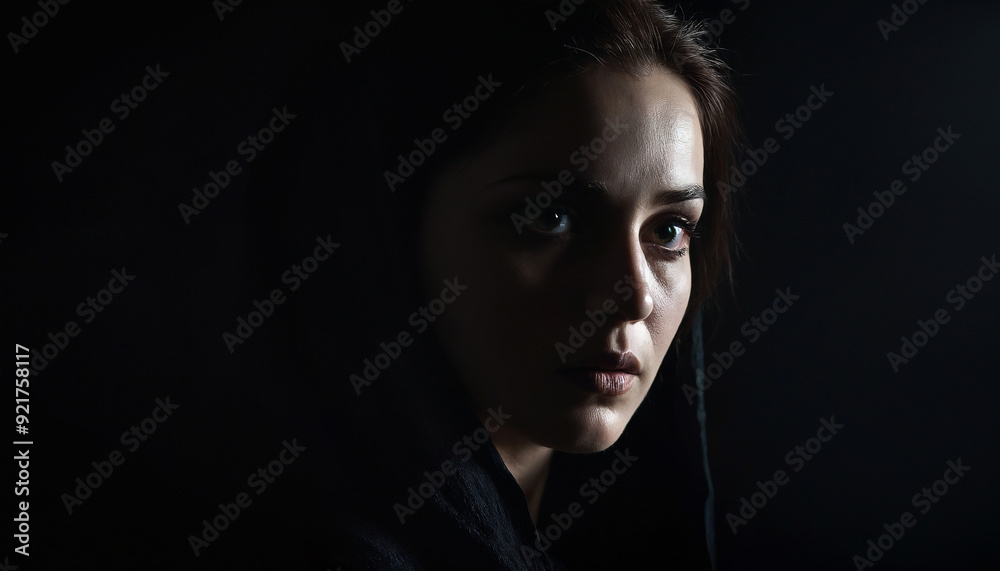sad woman portrait in the dark sad woman portrait in the dark