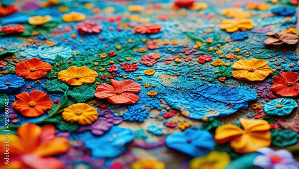 Obraz premium Colorful Floral Clay Art.