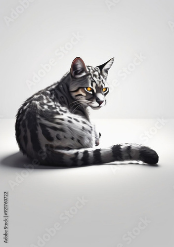 cat portrait on white background, Generative AI