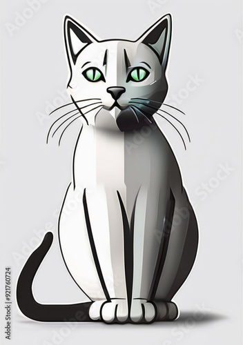 black cat on vector, Generative AI