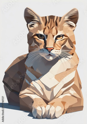 cat portrait on white background, Generative AI