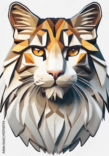 cat portrait on white background, Generative AI