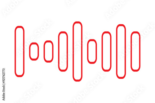 Podcast sound waves set. Waveform pattern for music player, podcast, voise message, music app. Audio wave icon. Equalizer template. Vector illustration isolated on white background. photo