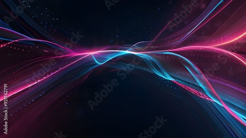 abstract futuristic background with pink blue glowing neon moving high speed wave lines and bokeh lights. Data transfer concept Fantastic wallpaper, Ai .. Generative AIabstract futuristic backgrou 