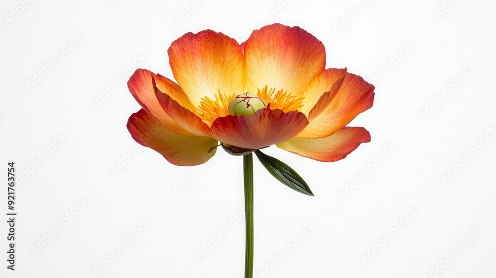 Obraz premium Watercolor peony clipart with delicate petals and vibrant hues