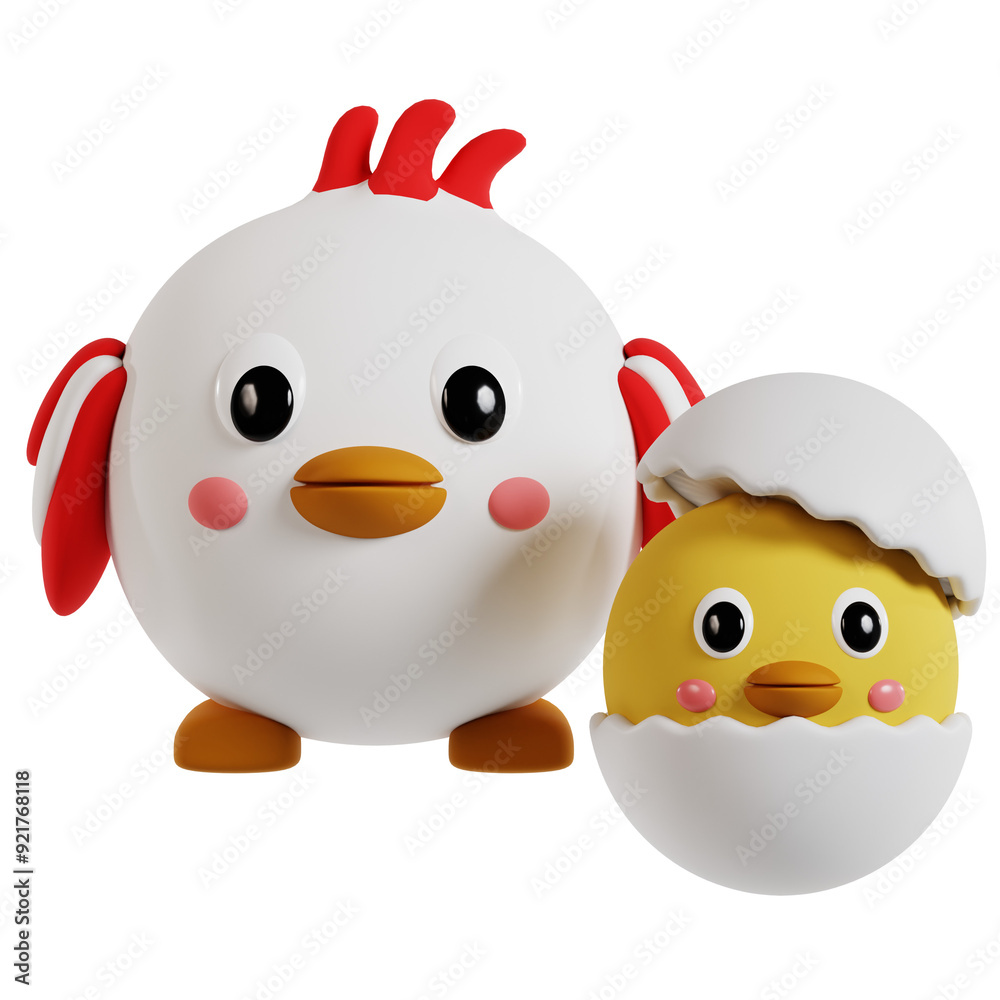 Whimsical Chicken Pair Whimsical Chicken Pair