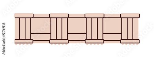 Ancient Greek frieze, ornamental horizontal band. Classical antique decoratio...
