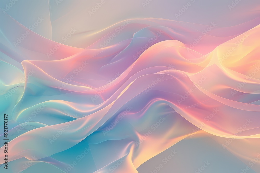 An abstract background with a computer-generated orange and pink flower, blending into fluid, liquid-like shapes composed of delicate lines