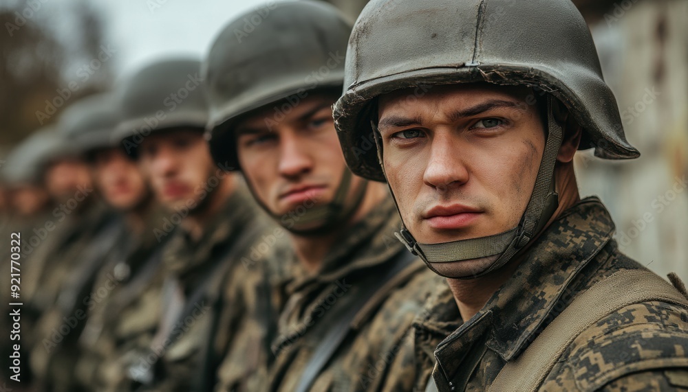 Soldiers in uniform preparing for a mission during military training in a wooded area Soldiers in uniform preparing for a mission during military training in a wooded area