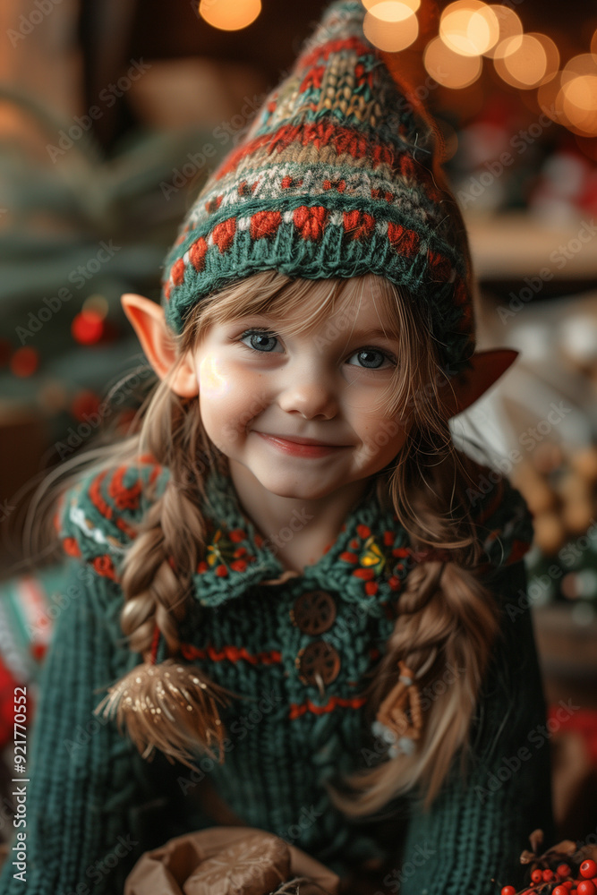 christmas elf with a christmas elf costume