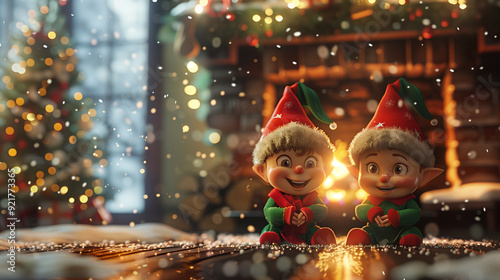 two little christmas elves 