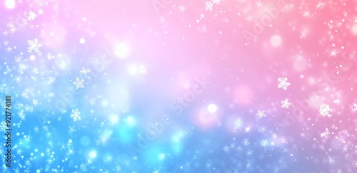 abstract background with bokeh lights and pastel blue gradient sky