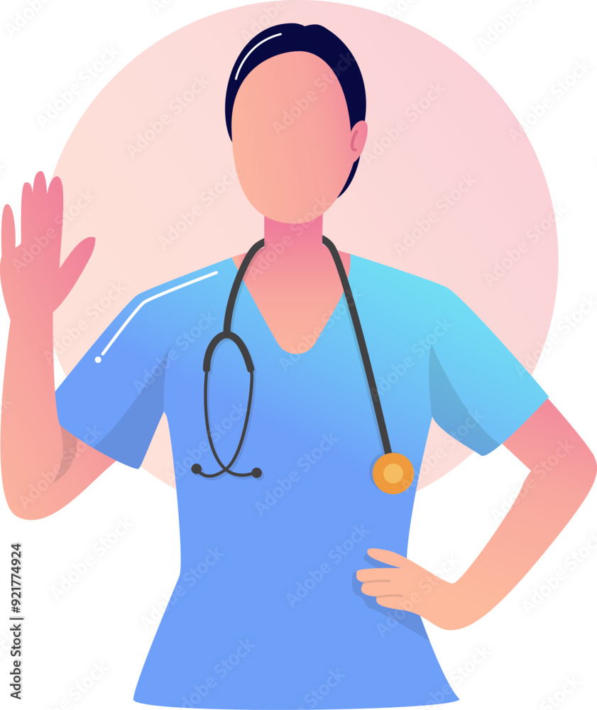 Flat Gradient Nurse or Dokter Design
