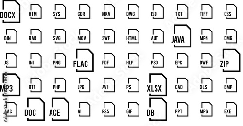 Set Of File Names 20 Bold Icons Web Header Banner Design Containing File,Page,Extension,Document,File-Name Solid Icon Collection. Vector Illustration
