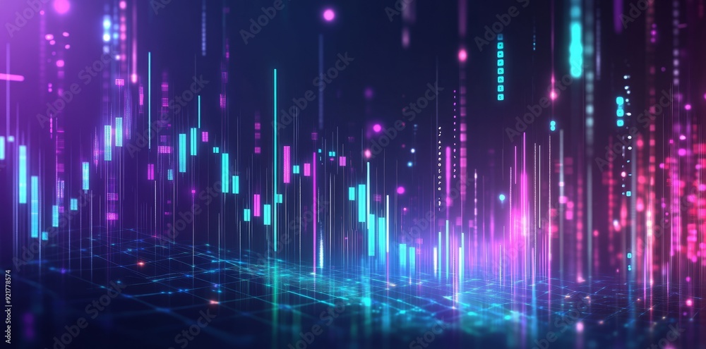 Stylish stock market or financial chart with candlestick graph and dynamic lines on blue background, abstract wallpaper for business concept design. Stylish stock market or financial chart with candlestick graph and dynamic lines on blue background, abstract wallpaper for business concept design.