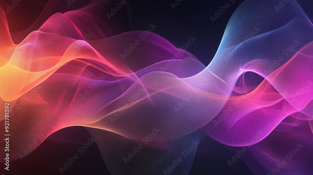 Obraz premium Abstract Digital Art with Wavy Lines