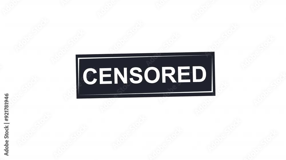 Censored. Animation icon censorship, alpha channel. Cartoon
