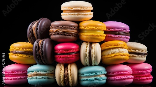 Wallpaper Mural Stack of colorful macarons forming a pyramid Torontodigital.ca