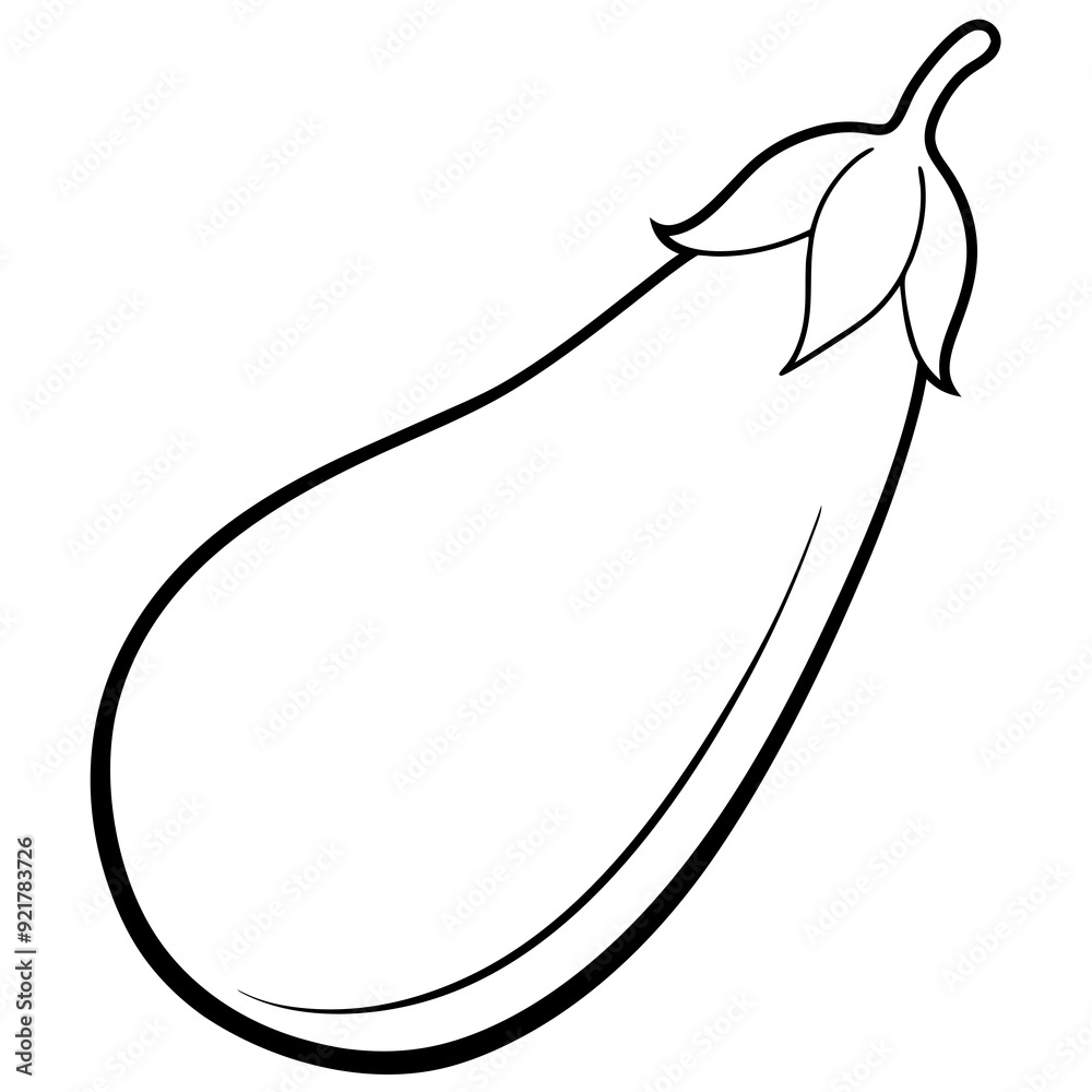 A simple eggplant line art vector illustration A simple eggplant line art vector illustration