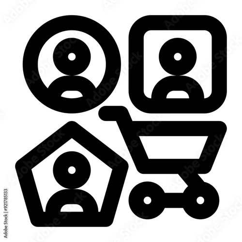 customer diversity, customer, segmentation, behavior, diversification, demographic outline icon