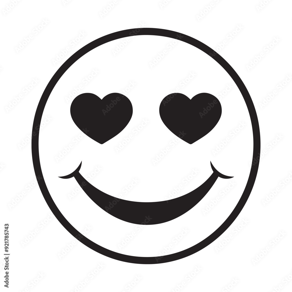 Retro Emoji Outline Design, Heart Smiley Face Icon illustration
Retro Emoji Outline Design, Heart Smiley Face Icon illustration
