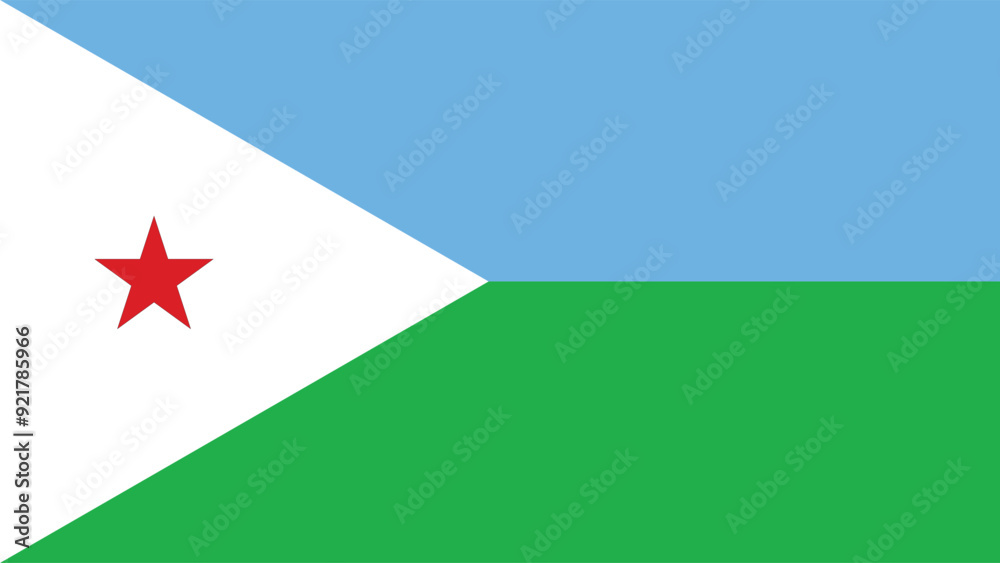 Illustration of Djibouti national flag Illustration of Djibouti national flag