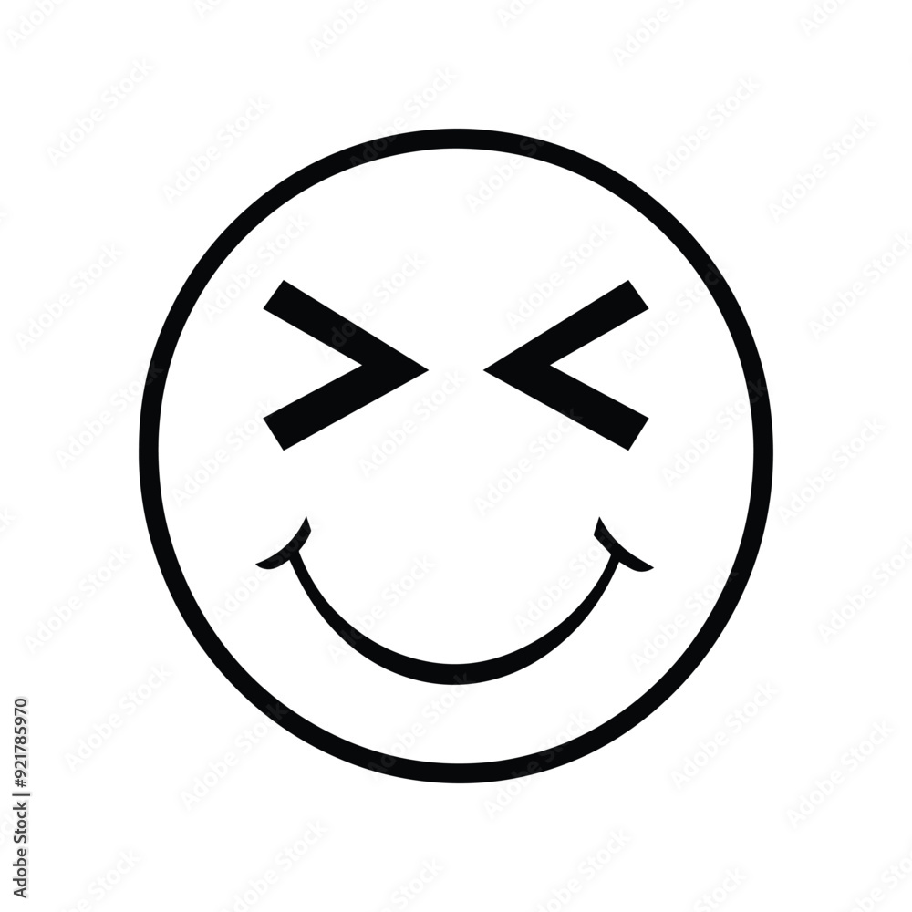 Retro Emoji Outline Design, laughing smiley face Icon illustration
Retro Emoji Outline Design, laughing smiley face Icon illustration