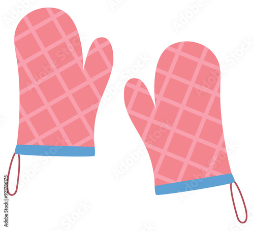 Glove potholder flat icon isolated on white background.