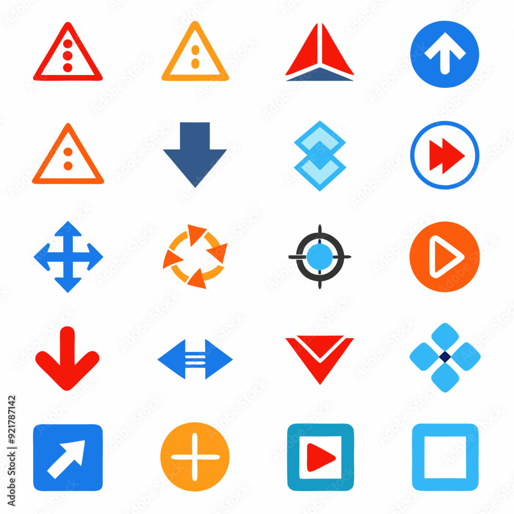 Realistic icon set isolated on a white background Realistic icon set isolated on a white background