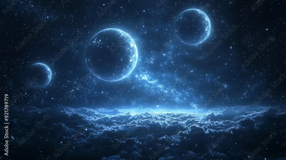 Three Planets Over a Sea of Clouds. Three Planets Over a Sea of Clouds.