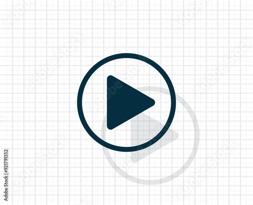 Vector dark color icon with shadow on light checkered background