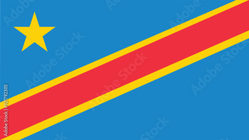 Illustration of Congo national flag