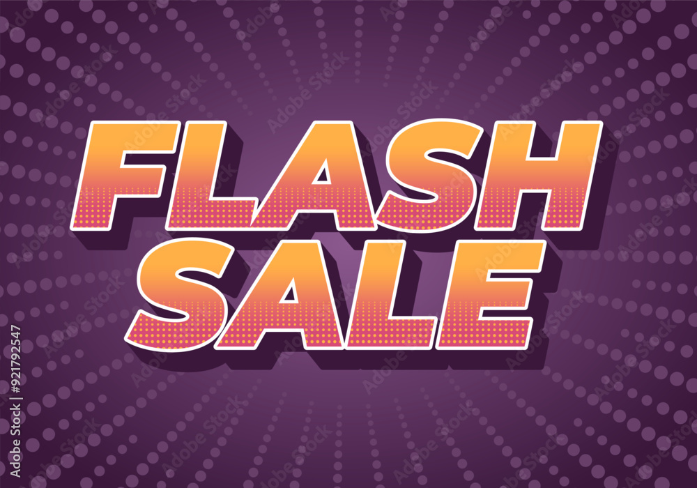 Flash sale. Text effect in 3D style for digital or pint promotion