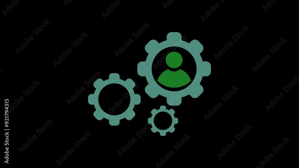 User profile setting icon. business setting sign, business service symbol. 2d animated video clip. 4k size. without background User profile setting icon. business setting sign, business service symbol. 2d animated video clip. 4k size. without background