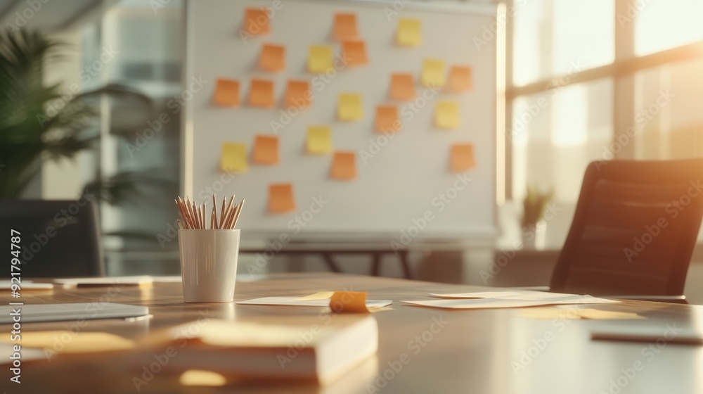 custom made wallpaper toronto digitalCreative Team Collaboration in Modern Office Setting with Sticky Notes on Whiteboard | Abstract Idea Generation Meeting