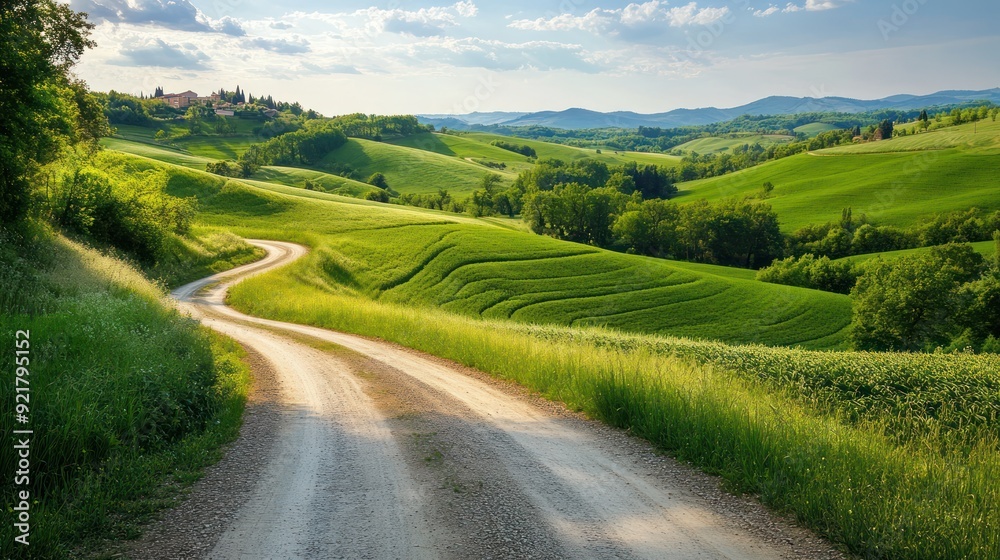 Fototapeta premium Winding Road Through Rolling Hills