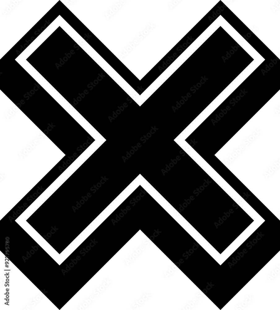 Black cross wrong sign icon PNG