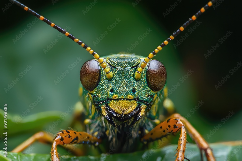 Macro shot of a beautiful closeup of a bright and colorful insect Macro shot of a beautiful closeup of a bright and colorful insect