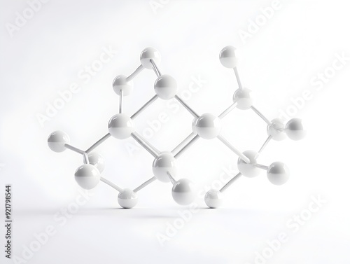 Intricate Molecular Structure of Carboxymethyl Dextrin Sleek Scientific Visualization on White photo