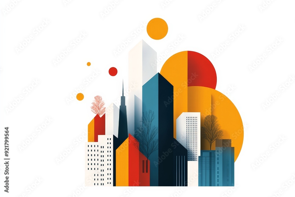 Building Economic Stability Through Community Support and Public Services - Minimalist Flat Illustration Building Economic Stability Through Community Support and Public Services - Minimalist Flat Illustration
