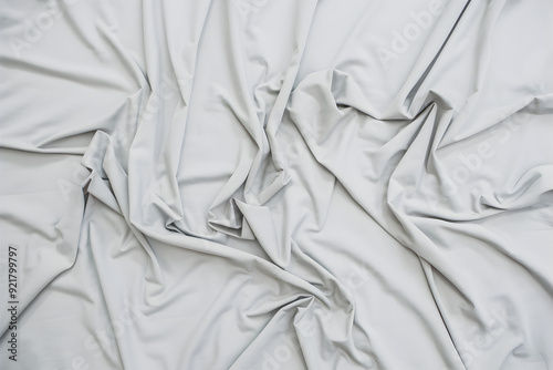 Abstract Draped Fabric: A captivating close-up of a smooth, white fabric draped in soft, elegant folds. The gentle texture and soft light create a minimalist aesthetic, perfect for design projects req photo