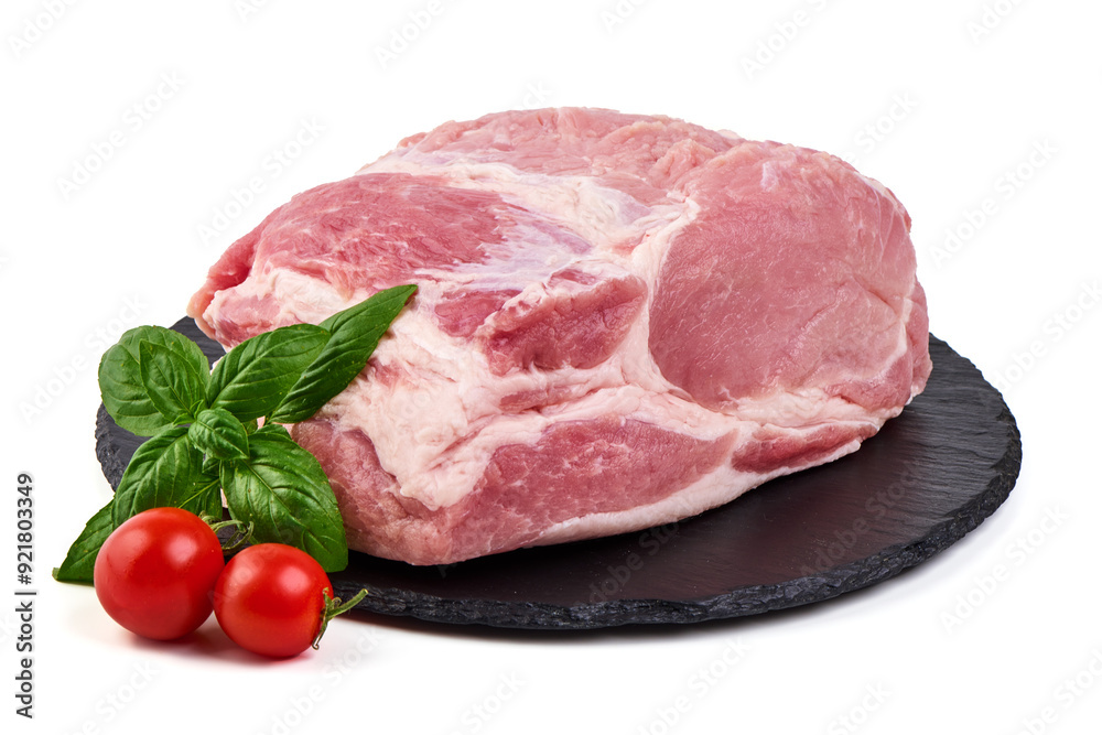 Chilled pork ham, isolated on white background. High resolution image. Chilled pork ham, isolated on white background. High resolution image.
