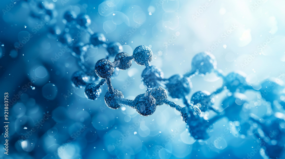 Blue wave with many dots in the background. Dots are scattered throughout the image, giving it a dreamy and ethereal look. Science and technology concept. Blue wave with many dots in the background. Dots are scattered throughout the image, giving it a dreamy and ethereal look. Science and technology concept.